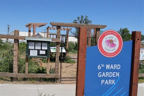 Sign for the 6th Ward Garden Park in Helena.