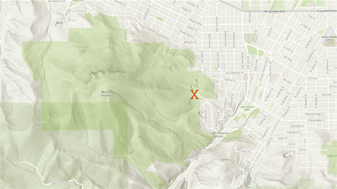 A map of Helena streets surrounding Mount Helena.