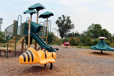 Play equipment at 6th Ward Park.