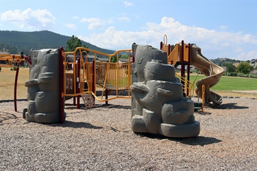 Playground equipment at Selma Held Park.