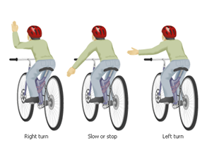 Bike Riding Hand Signals Examples