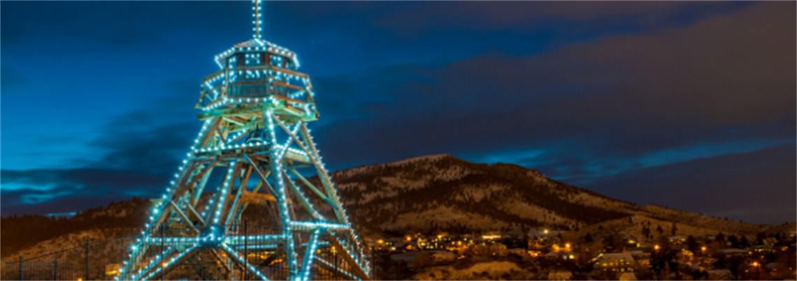 Helena Fire Tower at night