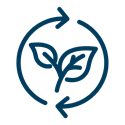 Graphic of leaves inside circle arrows.